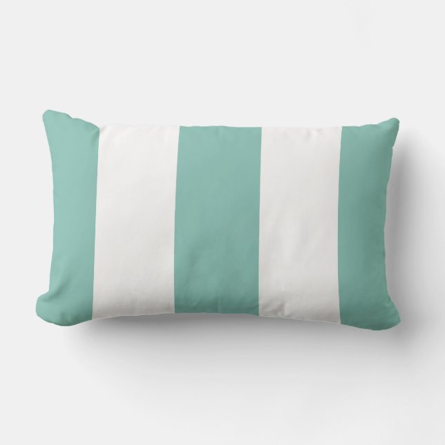 Blanc et coussin de rayure d'Aqua (Recto)