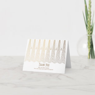Blanc et Merci vintage de mariage d'art déco d'or