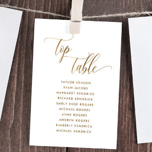 Blanc et Or, Plan de table de mariage Carton de pl
