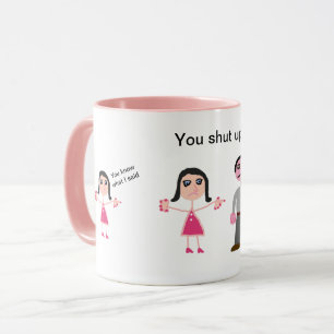 Blanc fait sur commande de rose d'humour de tasse