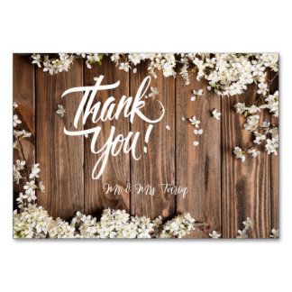 Blanc Floral Bois Texture Mariage Cartes Thankyou