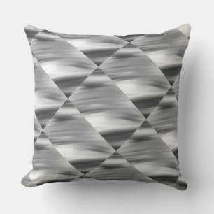 Blanc, gris clair, gris foncé, noir Coussin design