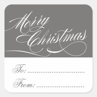 BLANC GRIS NOËL CADEAU TAG STICKERS