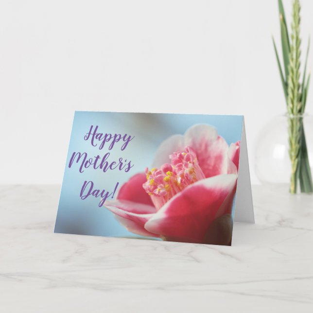 Blanc heureux floral de carte du jour de mère à (Devant)