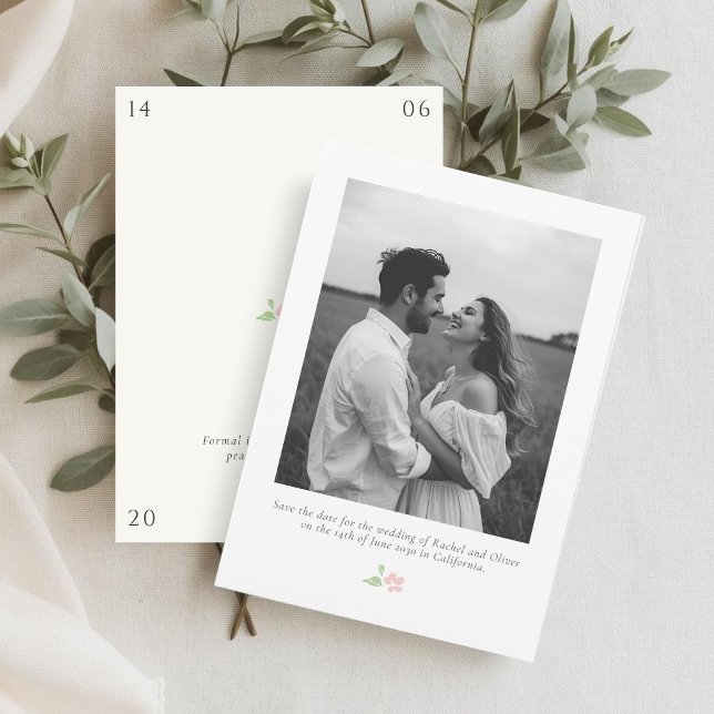 Blanc & Ivoire | Chic Faire-Part de Mariage Floral (Créateur téléchargé)