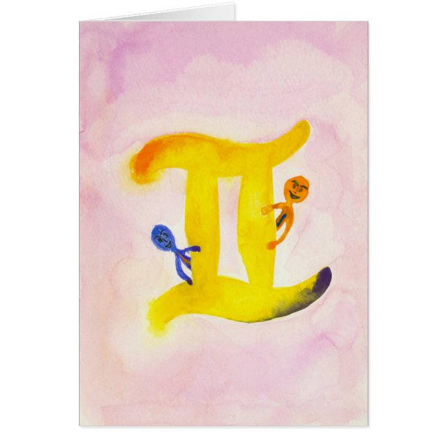 Blanc jaune de symbole de zodiaque de Gémeaux (Devant)
