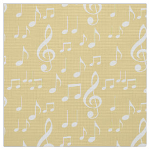 blanc jaune notes tissu motif