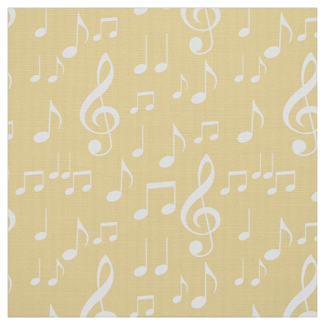 blanc jaune notes tissu motif (Échantillon)