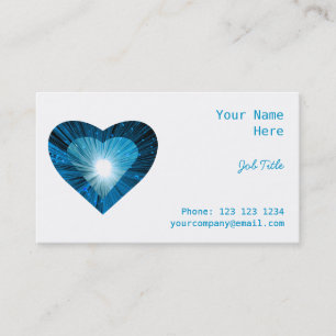 Blanc latéral de coeur de carte de visite bleu de