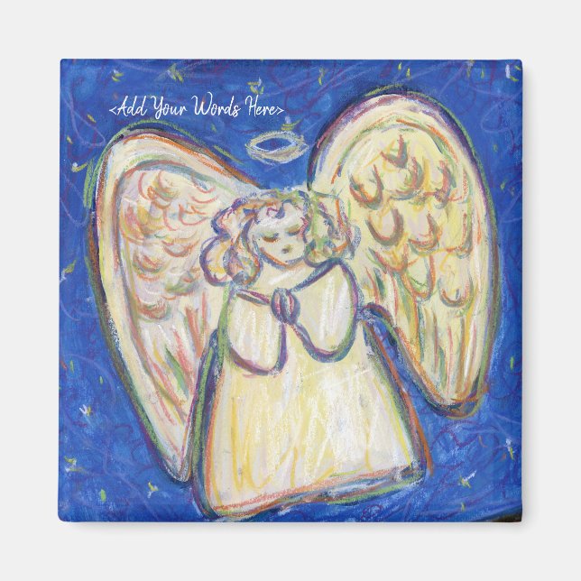 Blanc Lumière Guardian Angel Magnets personnalisés (Devant)