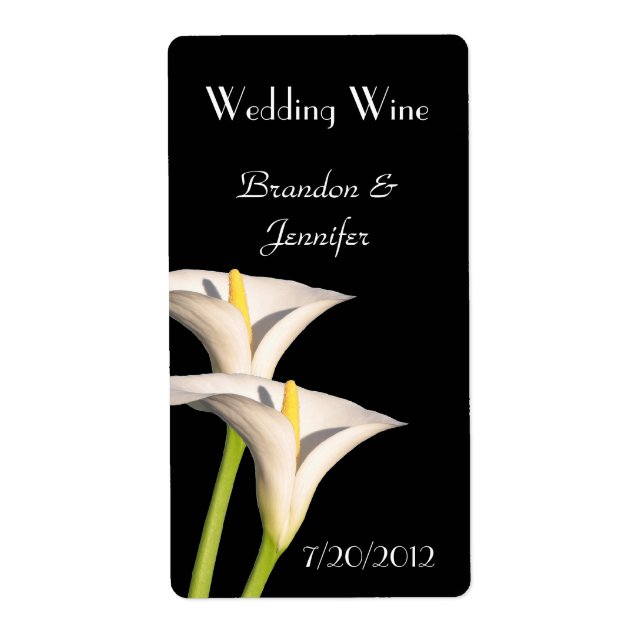 Blanc Lys Mariage Mini Étiquettes de vin (Devant)
