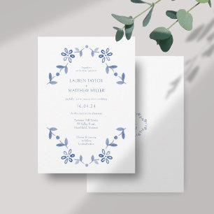 Blanc + Mariage Floral moderne bleu