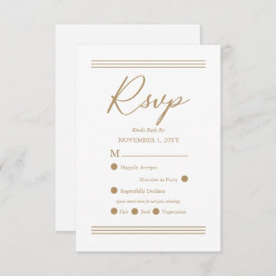 Blanc minimaliste moderne   Antique Gold RSVP