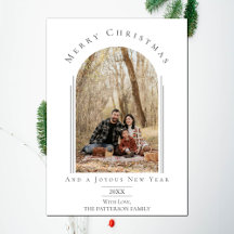 Blanc moderne Arch Frame Carte photo de vacances