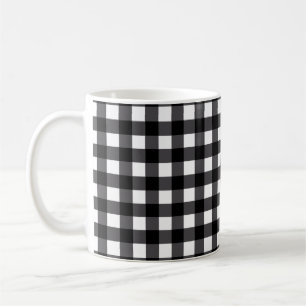 Blanc moderne de noir de tasse de plaid de Buffalo
