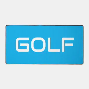 Blanc Moderne Élégant Texte GOLF Fond Bleu Azur