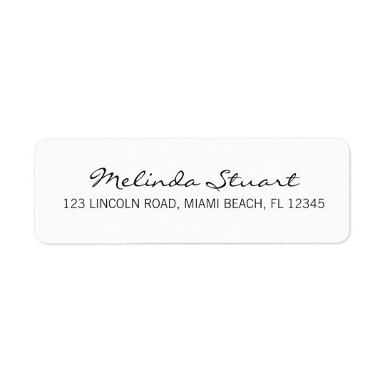 Blanc moderne simple professionnel étiquette d’adresse retour