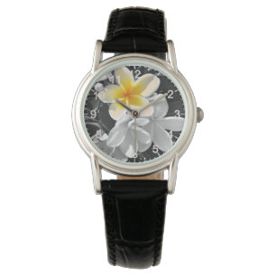 Blanc Noir Avec Un Frangipani Jaune, Montres