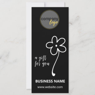 BLANC NOIR BUSINESS LOGO FLOWER CADEAU CERTIFICAT