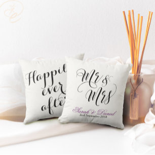 Blanc Noir M & Mme Mariage Coussin Keepsaké Cadeau