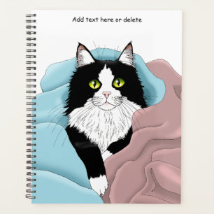 Blanc Noir Tuxedo Couvercles de chat Bleu Pink