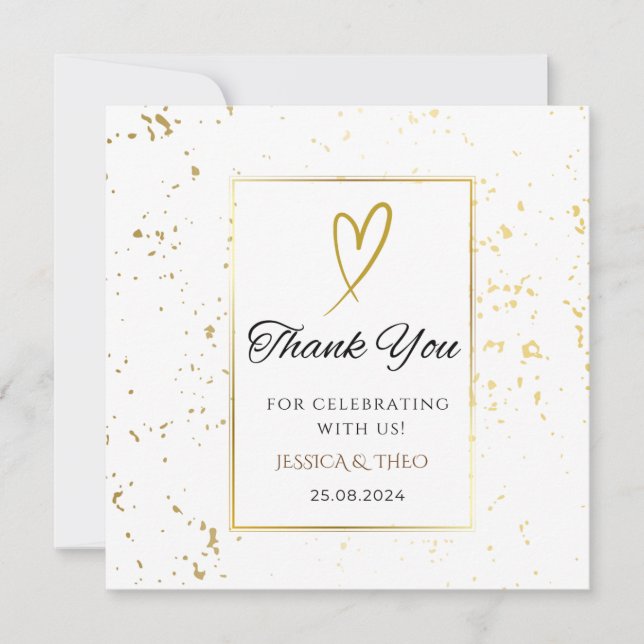 Blanc Nous faisons Mariage Carte de remerciements (Devant)