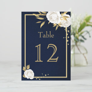 blanc or fleurs géométrique marine numéro de table
