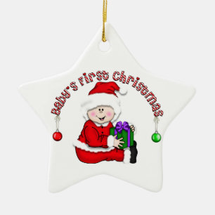 Blanc Père Noël Baby 1er ornement de Noël