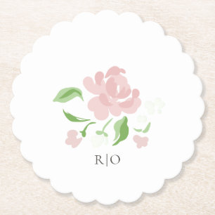 Blanc   Petit Blush Floral Papier Sous-Verre