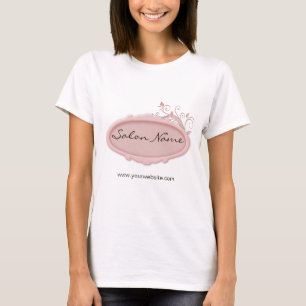 Blanc rose floral de T-shirt de spa de salon