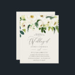 Blanc Roses Feuille verte sur un Mariage budgétair<br><div class="desc">Blanc Roses Feuille verte sur une Faire-part de mariage budgétaire</div>