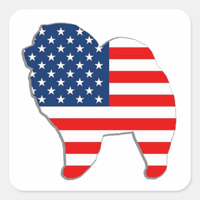 BLANC ROUGE ET AFFICHER carré autocollants (Devant)