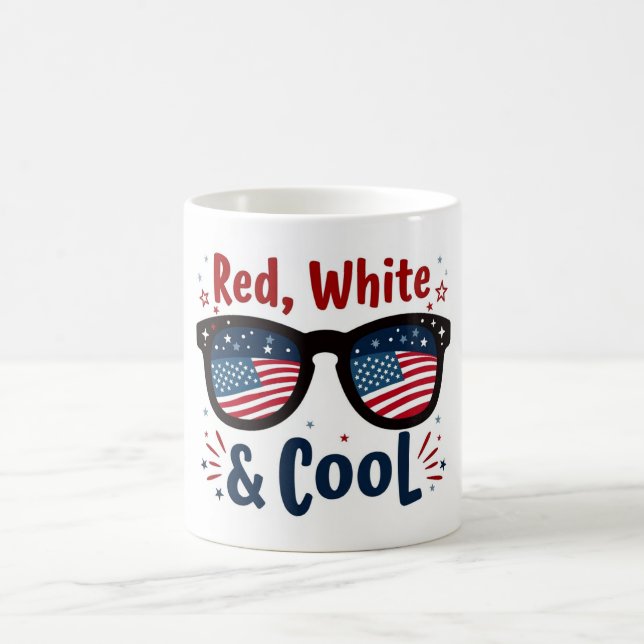Blanc rouge et Cool 4 juillet Mug (Centre)