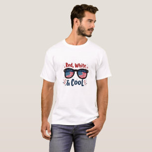 Blanc rouge et Cool Juillet 4 Juillet T-shirt