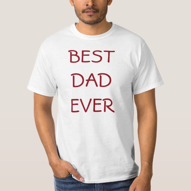Blanc Rouge Meilleur Papa Jamais T-shirt Fête des  (Devant)