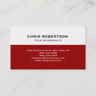 Blanc rouge moderne simple Carte de visite simple
