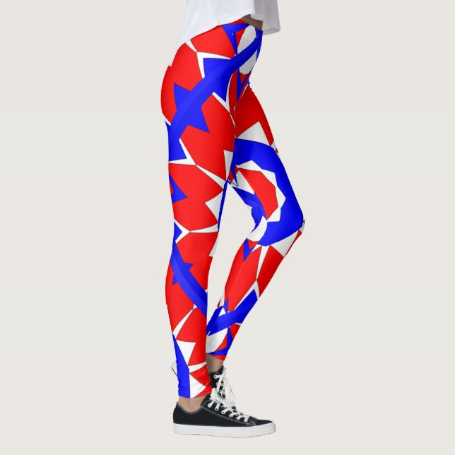 Blanc rouge N Leggings bleus (Droite)