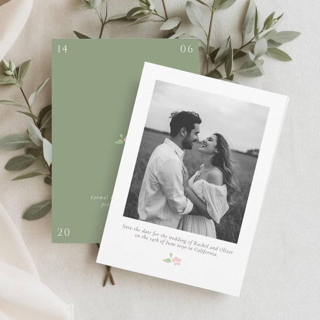 Blanc & Sauge | Chic Fleurs Mariage Enregistrer la (Créateur téléchargé)