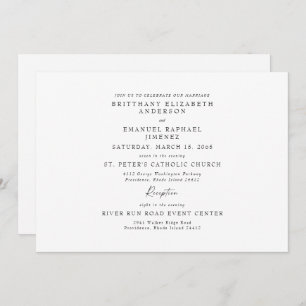 Blanc simple Aucun parent Faire-part de mariage li