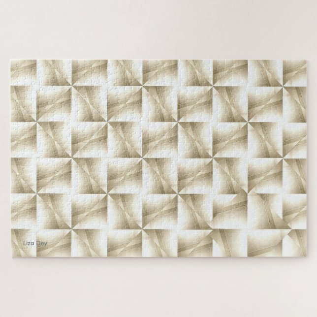 Blanc sur blanc sur blanc Abstrait puzzle (Horizontal)