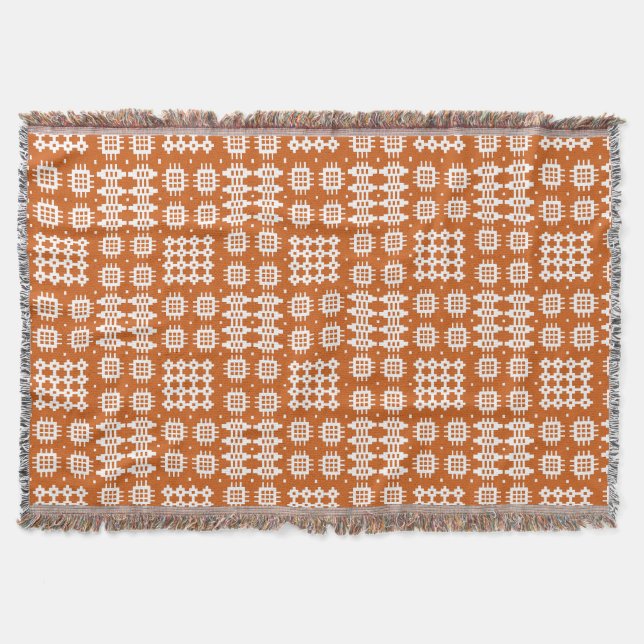 Blanc sur la couverture bronzage de jet de motif (Devant)