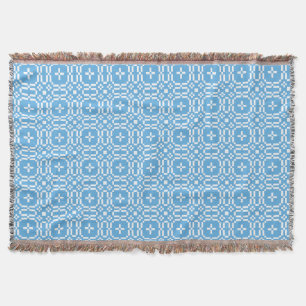 Blanc sur la couverture de motif de tapisserie de