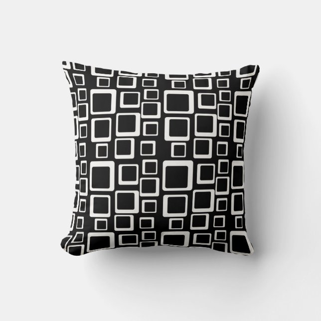 Blanc sur le coussin noir d'années '60 de (Recto)