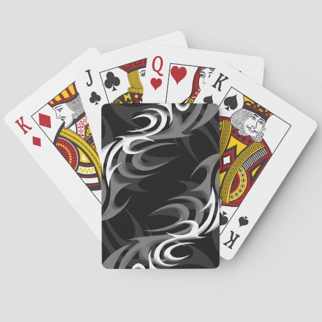 Blanc sur noir "Fumée" cartes de jeu (dos)