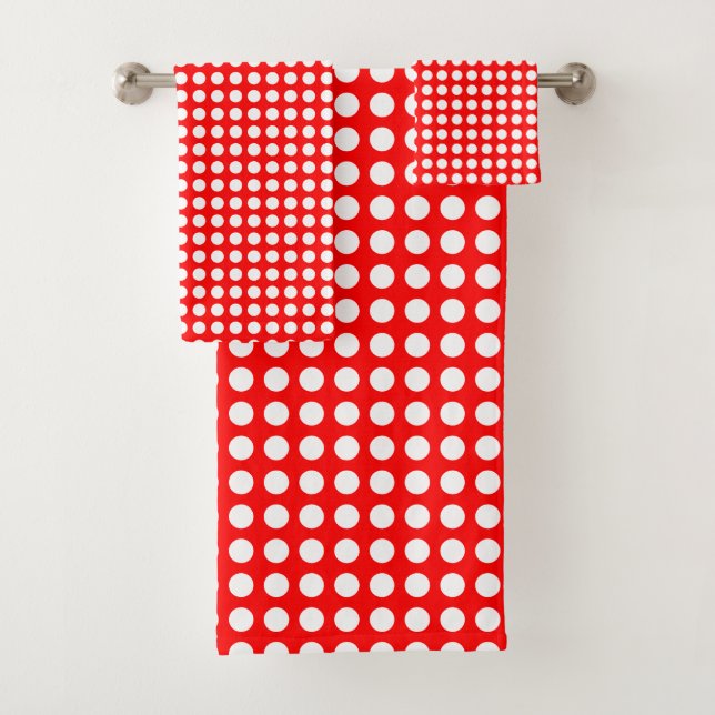 Blanc sur rouge moyen taille Pois horizontaux (En situation)