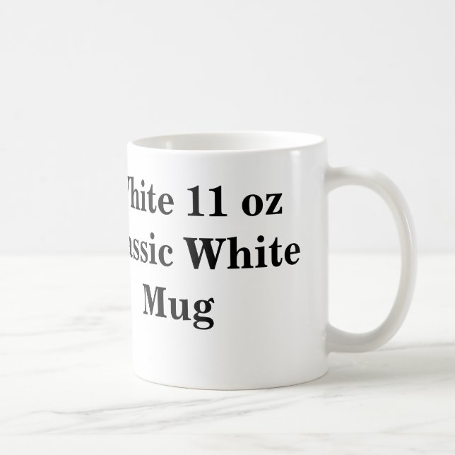 Blanc tasse blanche classique de 11 onces (Droite)