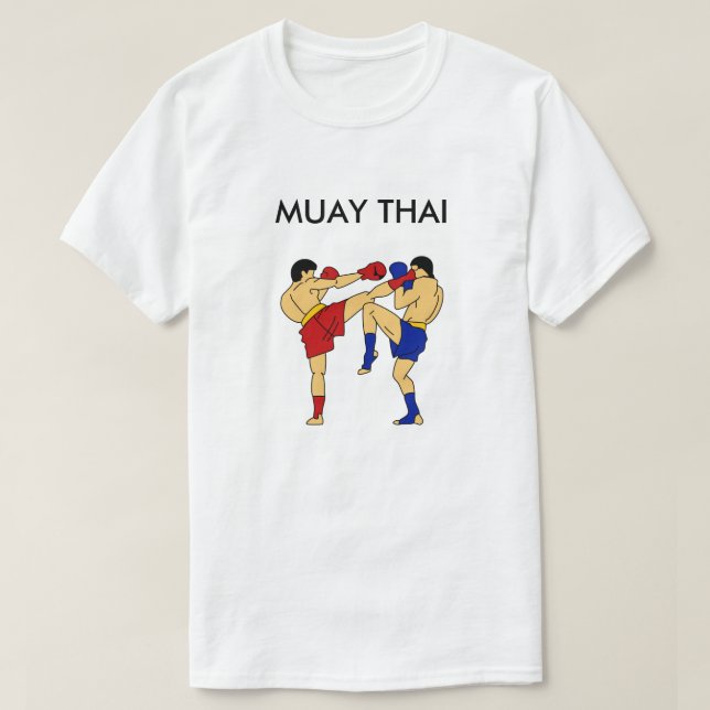 Blanc thaïlandais de T-shirt de Muay (Chambre (Design devant)