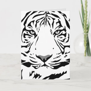 BLANC TIGER ART ANNIVERSAIRE CARTES DE SALUT