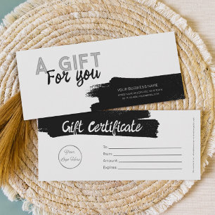 Blanc urbain avec logo masculin certificat cadeau
