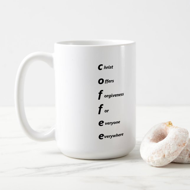 Blanc véridique d'énonciation tasse de classique (Avec donut)